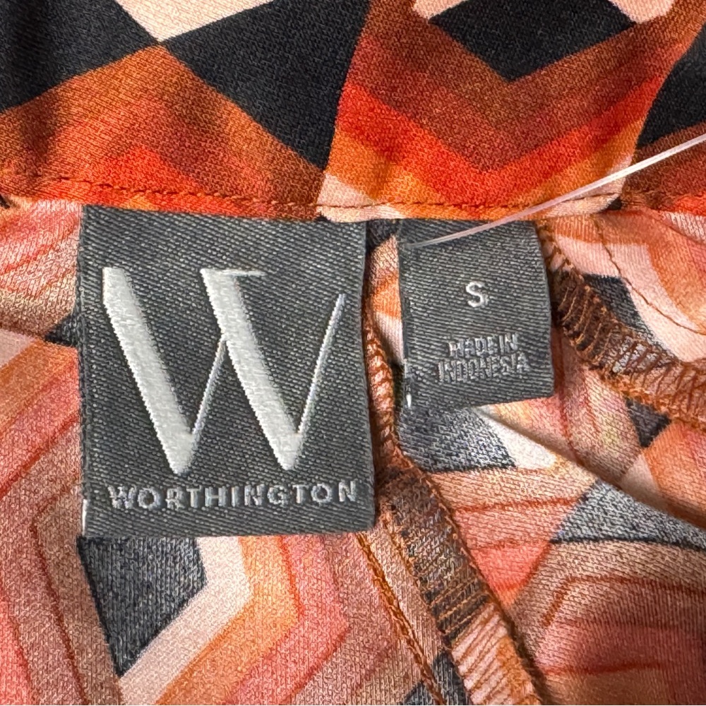 Worthington Long Sleeve Geometric Fit + Flare Dress Pockets! Size Small New - Picture 9 of 9
